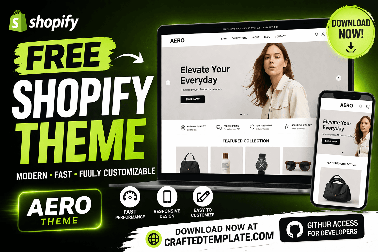 Free Shopify Theme (Aero) — Modern, Fast & Fully Customizable Shopify 2.0 Theme