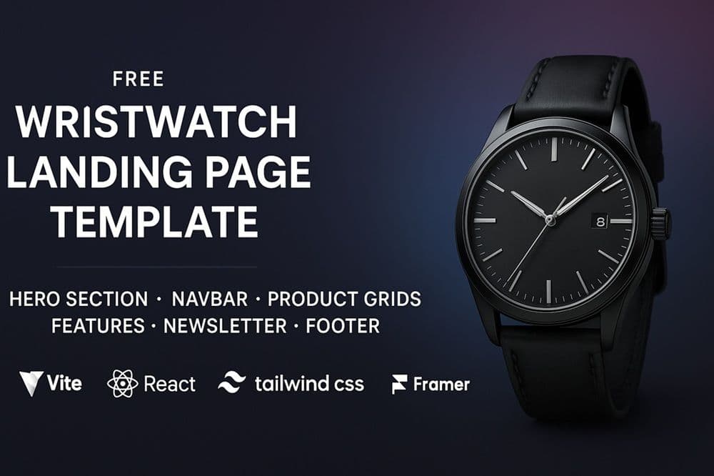 Free Responsive Wristwatch Landing Page Template