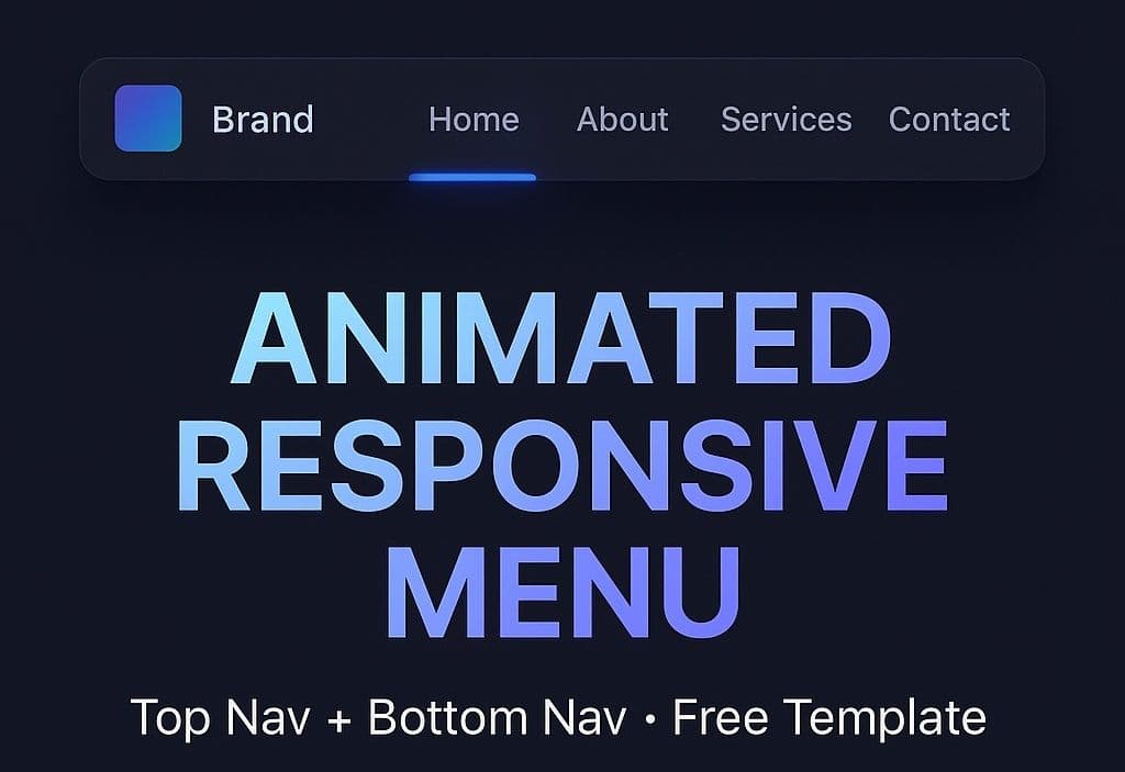 Animated Responsive Menu (Free) — Desktop Mobile